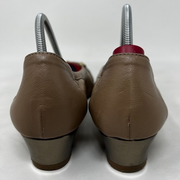 AGL Attilio Giusti Leombruni Snaffle Leather Pump Sz 38 / US 7.5 Snake Beige - Picture 4 of 11